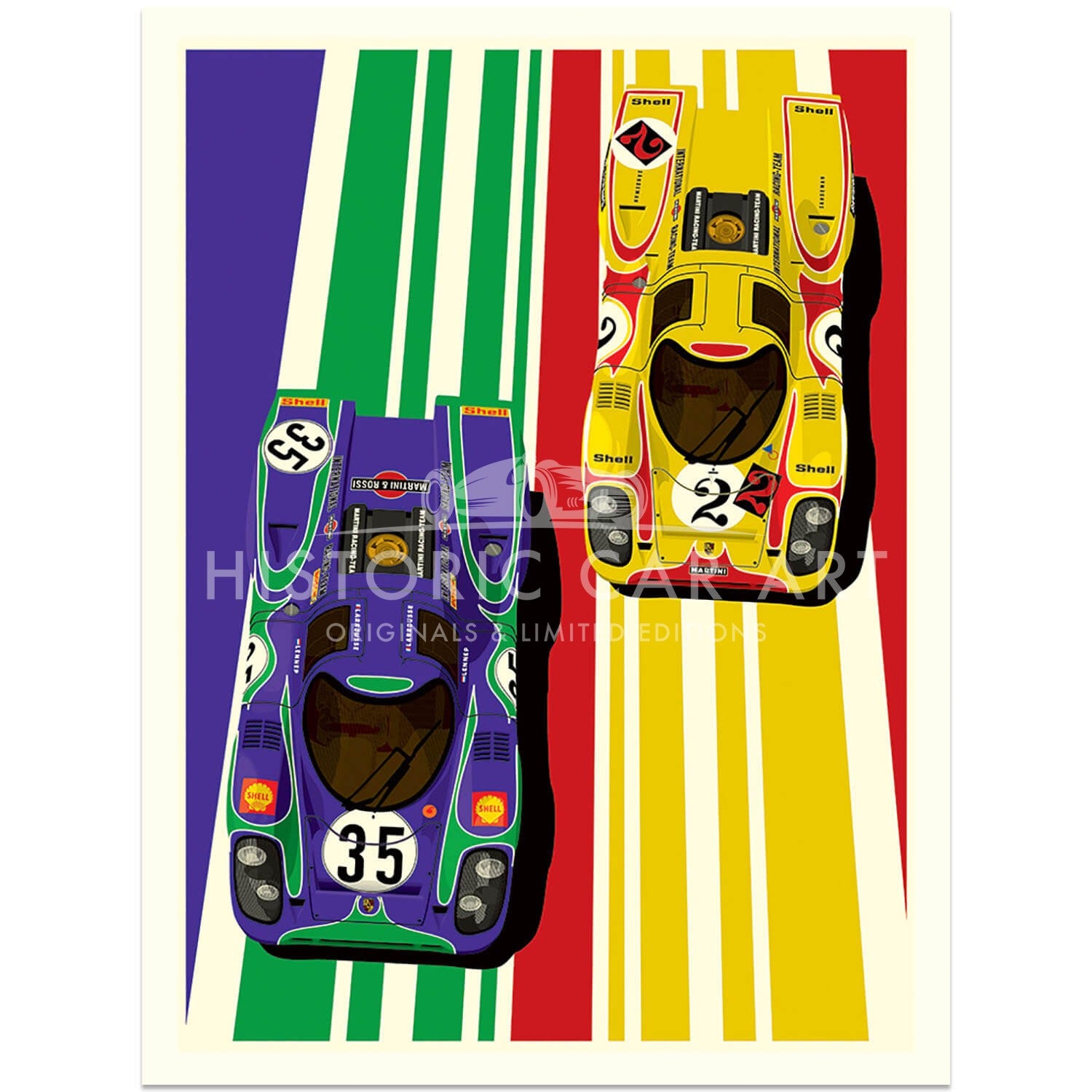Famous Liveries: Porsche 917 | The Hippy Porsches | Art Print