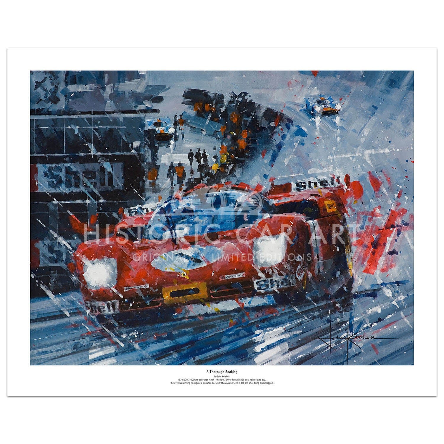 A Thorough Soaking | Ickx & Oliver | Ferrari | Print