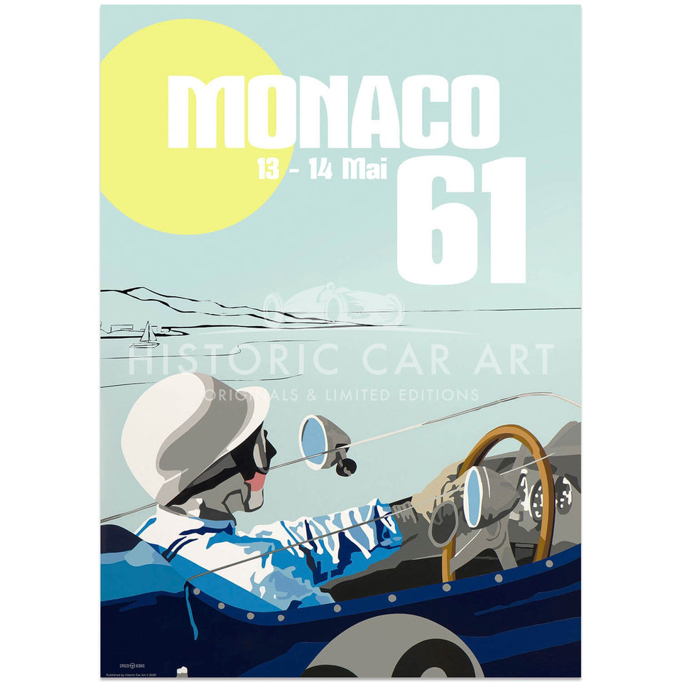 Joel CLARK -SPEED ICONS: Monaco Grand Prix 1961 | Poster – Historic Car Art