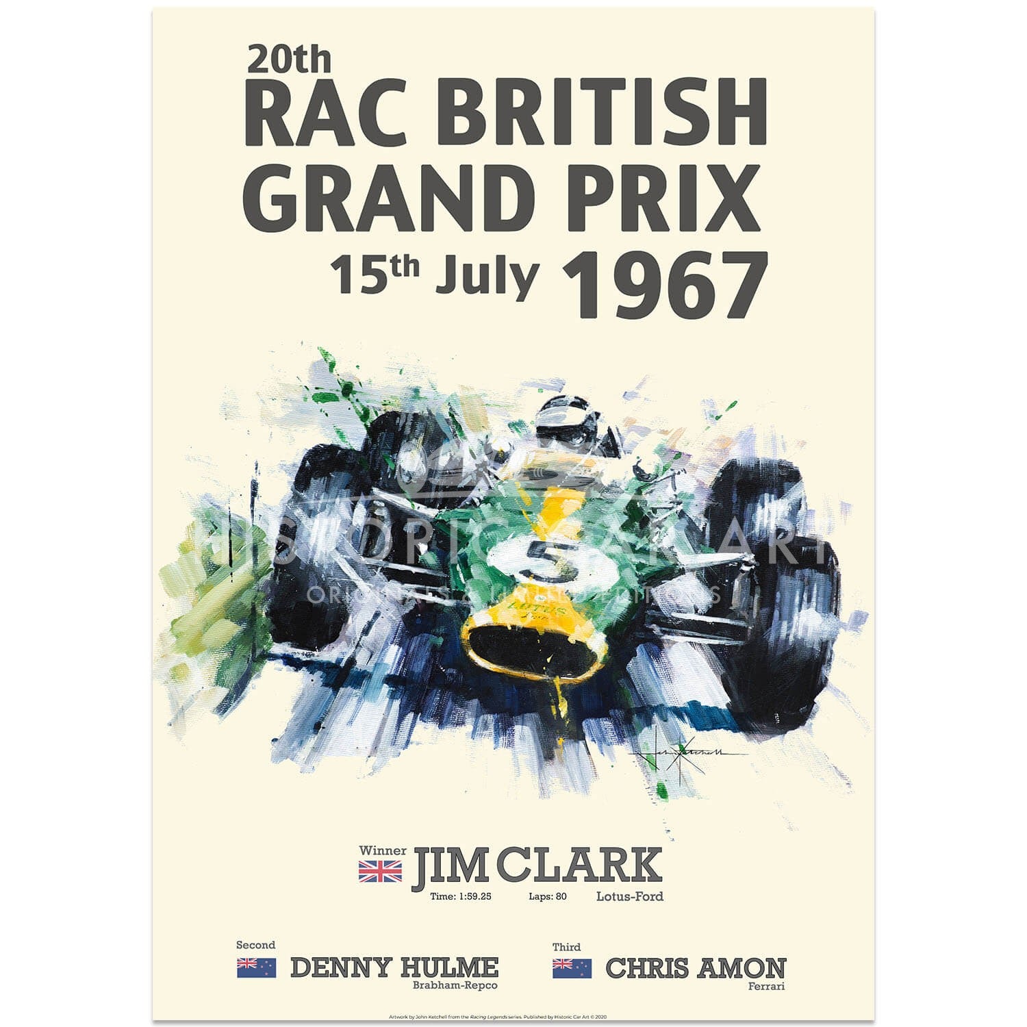 Jim Clark & Lotus | British Grand Prix 1967 Victory Poster
