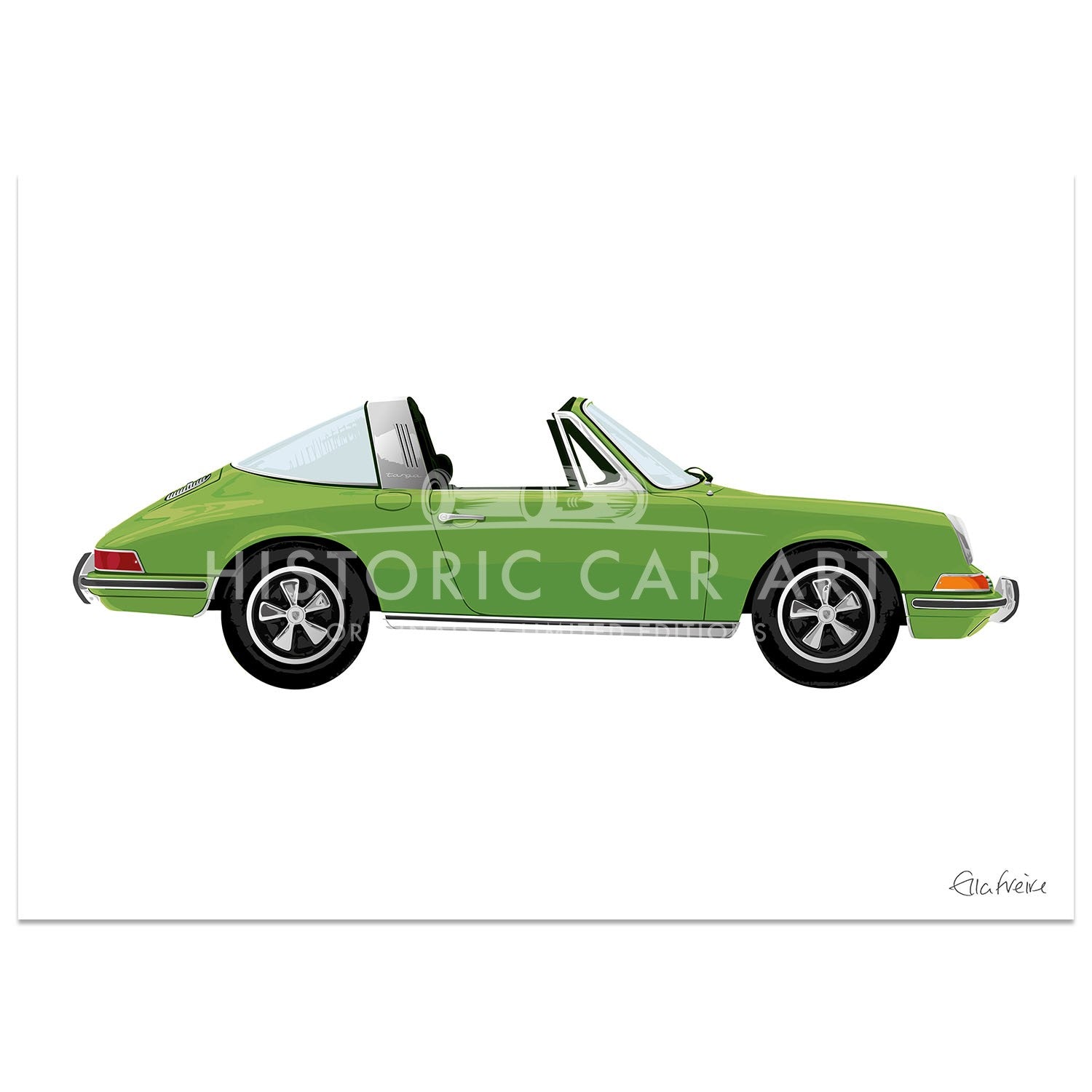 Porsche 911 Targa | Green | Art Print