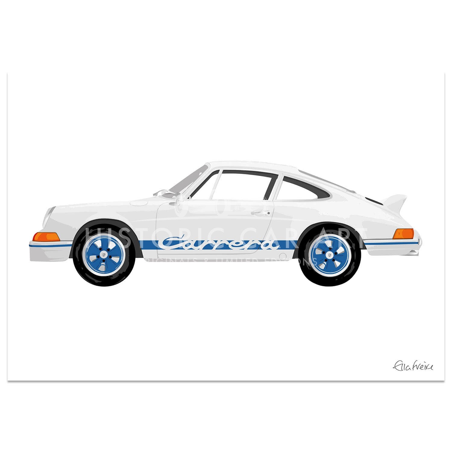 Porsche Carrera RS | Blue | Art Print