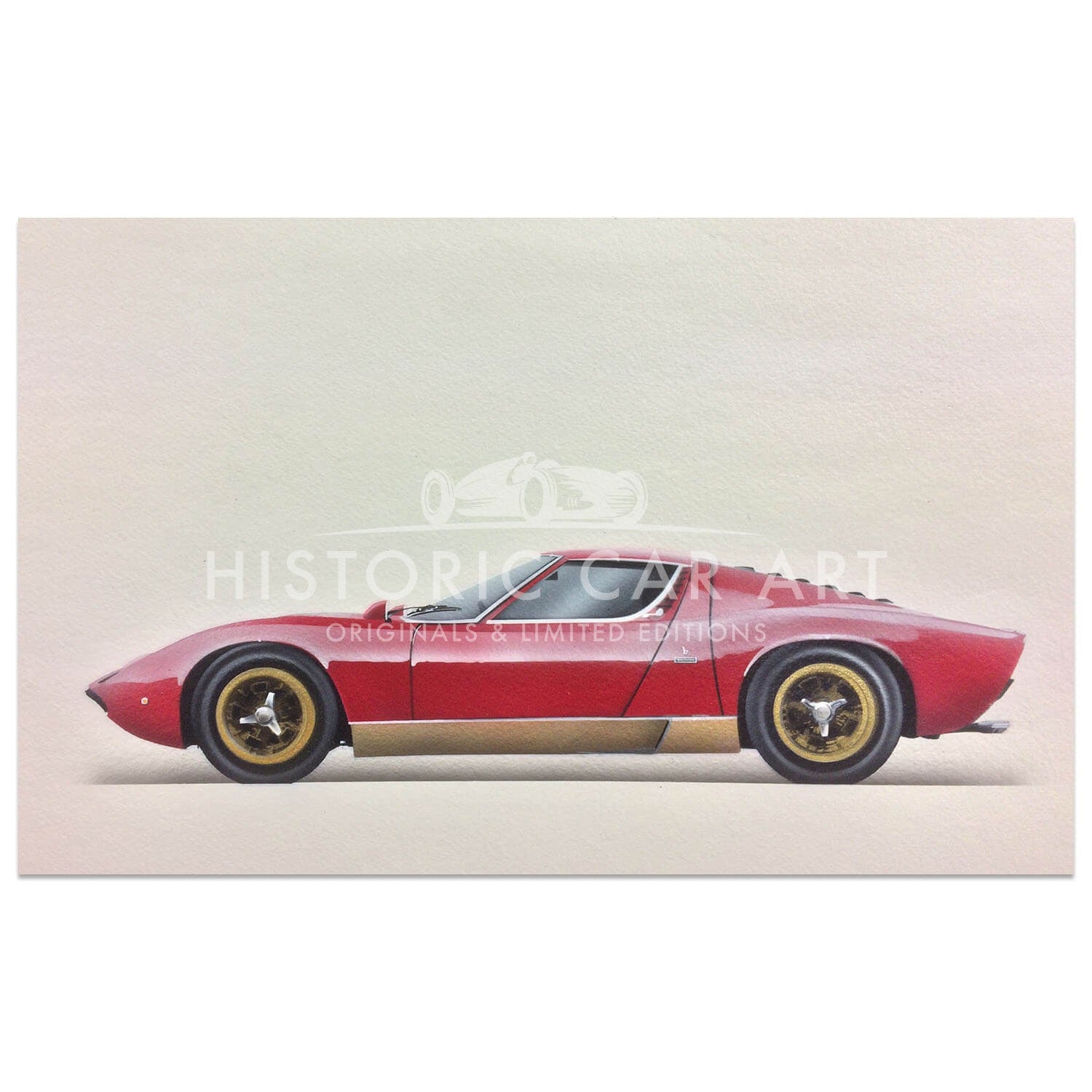 Lamborghini Miura | Red & Gold | Artwork