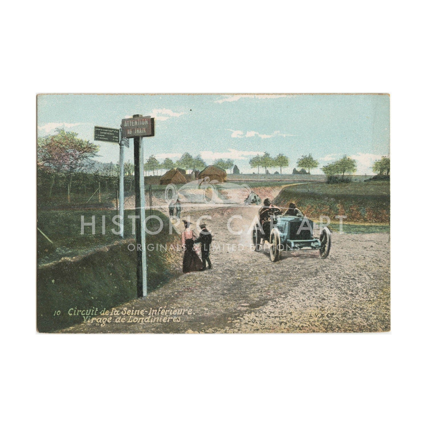 French | 1900s Circuit de la Seine Inferieure - Londinieres Turn | Vintage Postcard