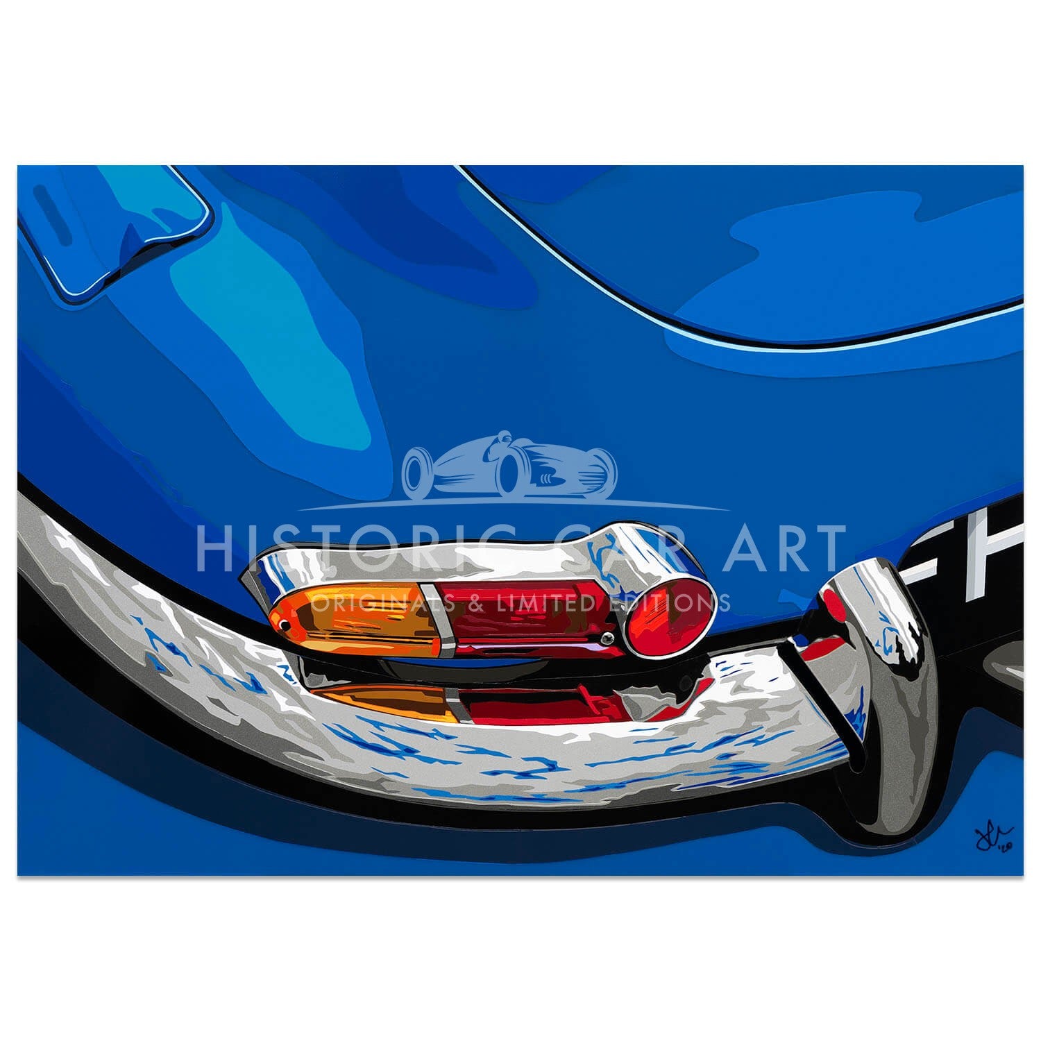SPEED ICONS: Jaguar E-Type | Blue-Type | Original Art
