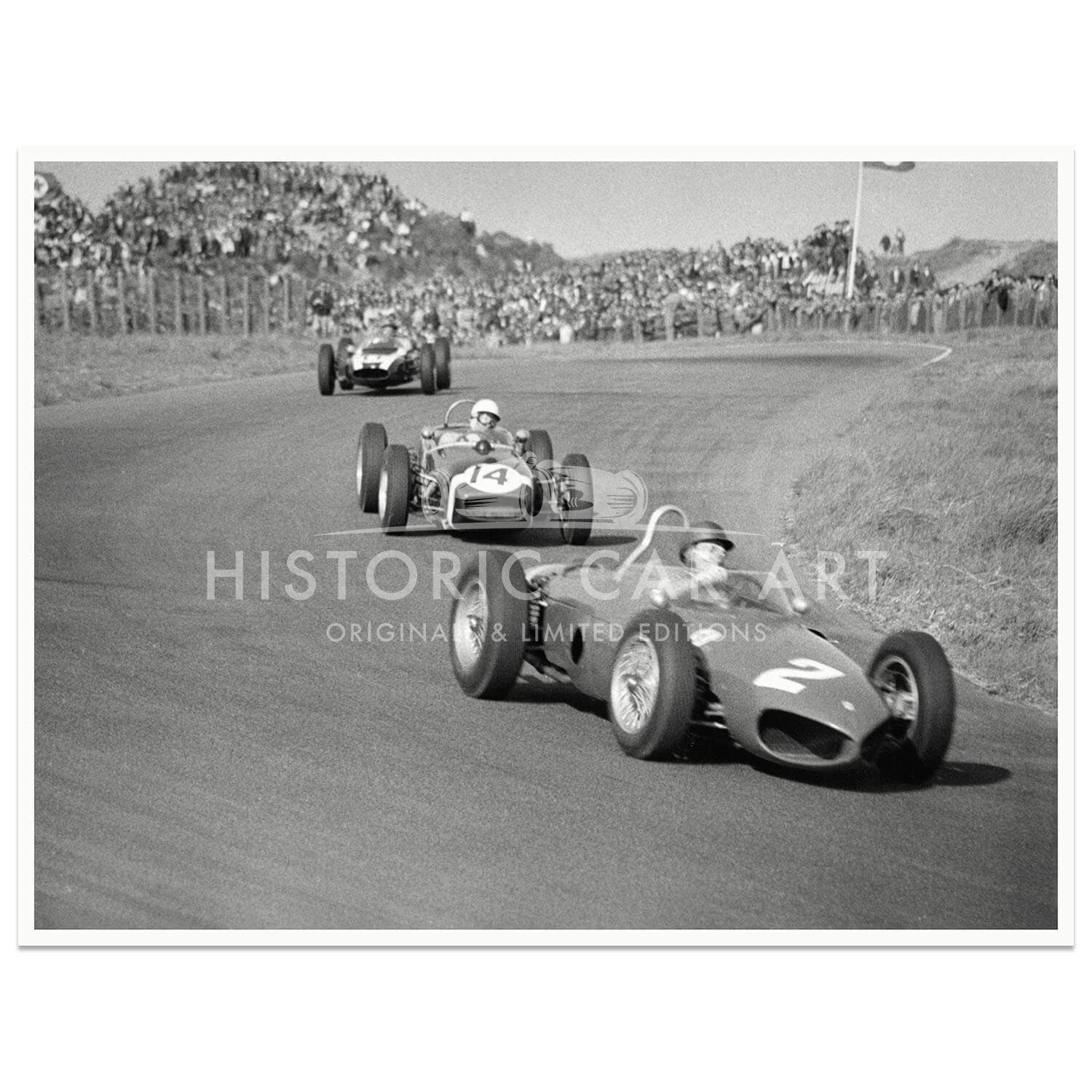1961 Dutch Grand Prix | Richie Ginther (Ferrari) | Stirling Moss (Lotus) | Bruce McLaren (Cooper) | Photograph