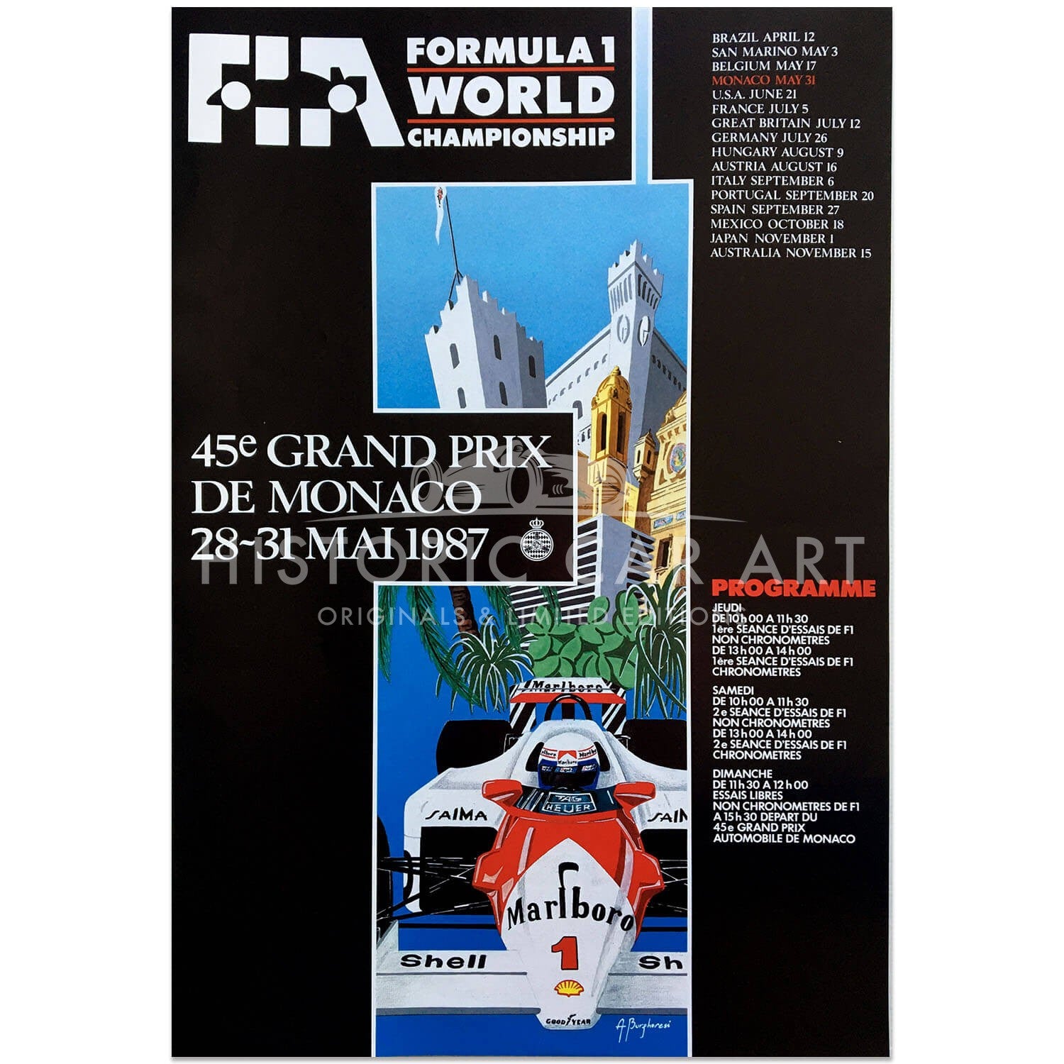 French | Monaco Grand Prix 1987 | Original Poster (FIA Version)