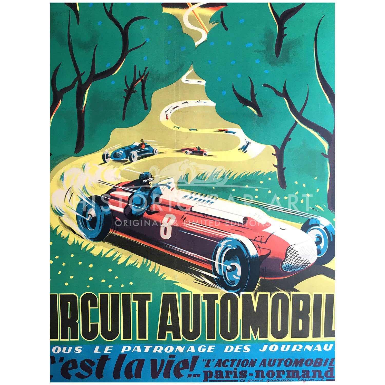 French | Rouen-Les-Essarts 1950 | Automobile Club Normand | Original Poster