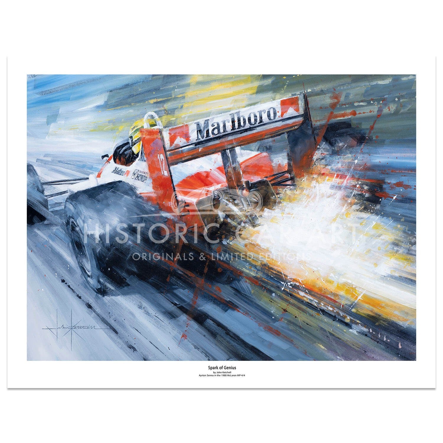 Spark of Genius | Ayrton Senna | McLaren MP-4/4 | Art Print