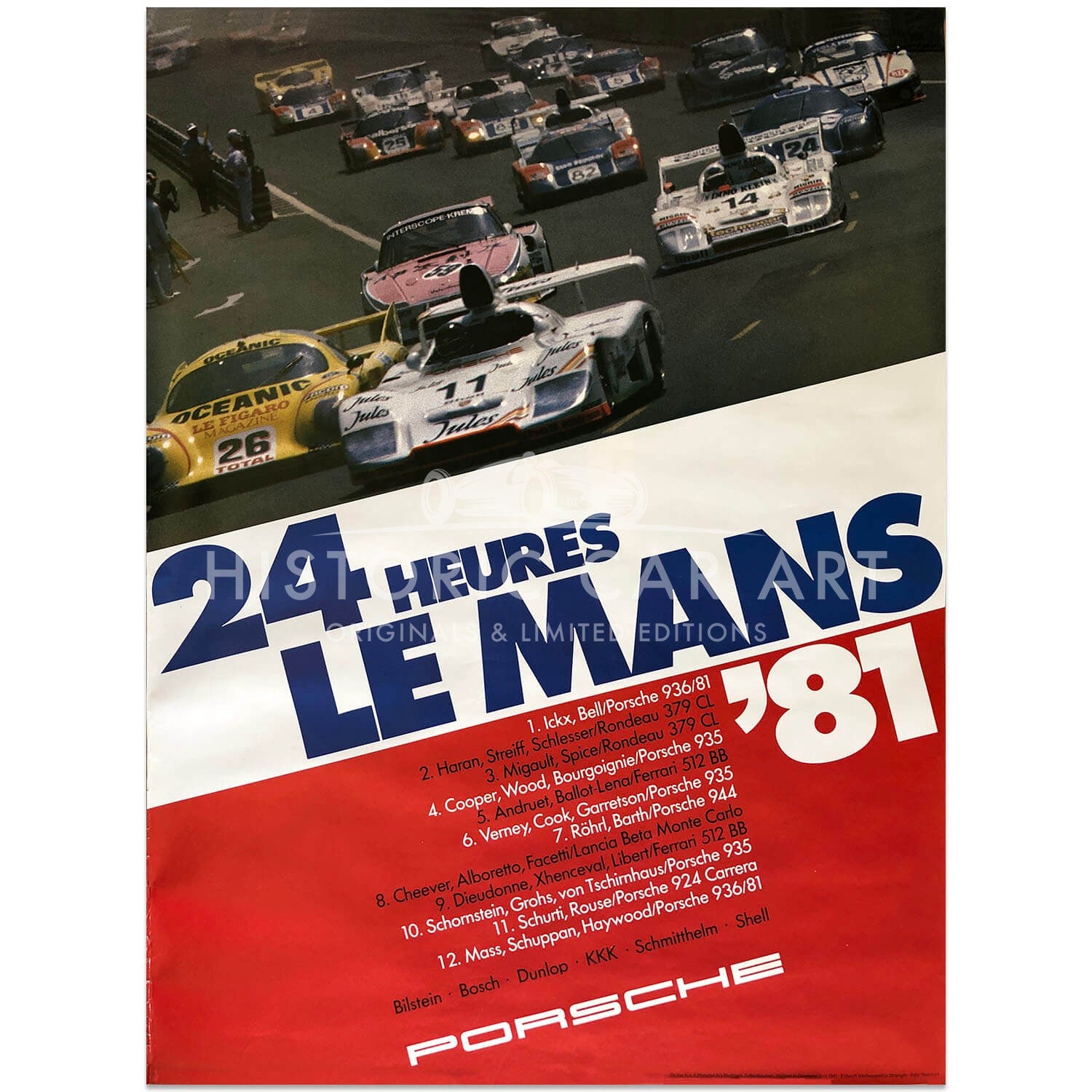 German | Porsche Factory Original Poster Victory Le Mans 1981