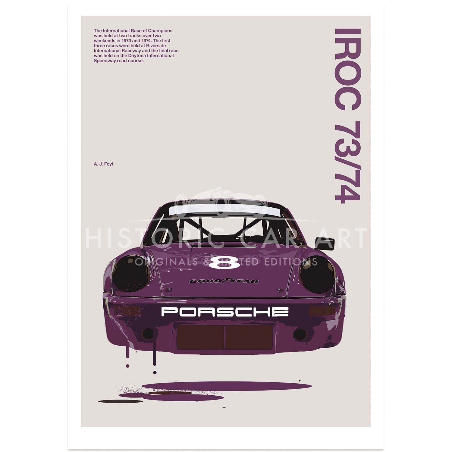 Porsche | IROC | Carrera RSR | Foyt | Art Print | Poster