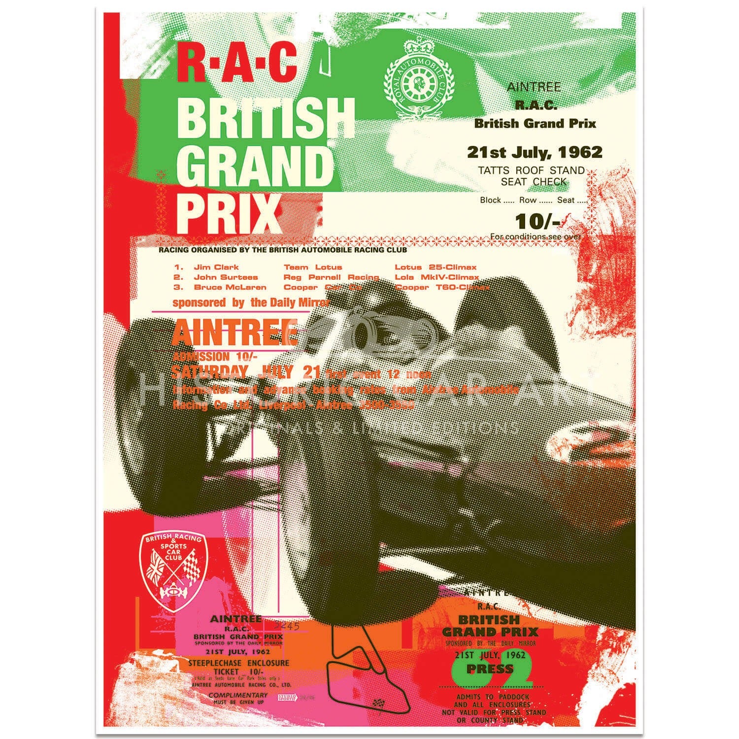 Lotus 25 | 1962 British Grand Prix Celebration | Jim Clark | Art Print | Poster