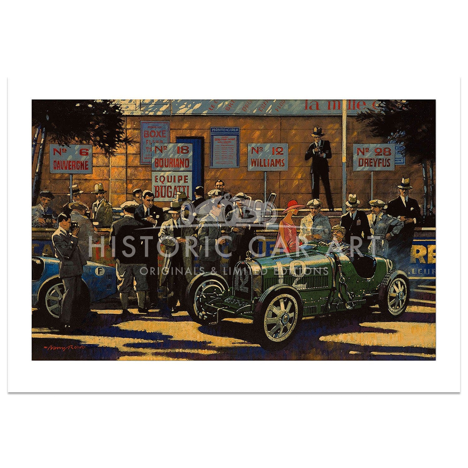 The Bugatti Pits | Monaco Grand Prix | Bugatti | 1929 | Art Print