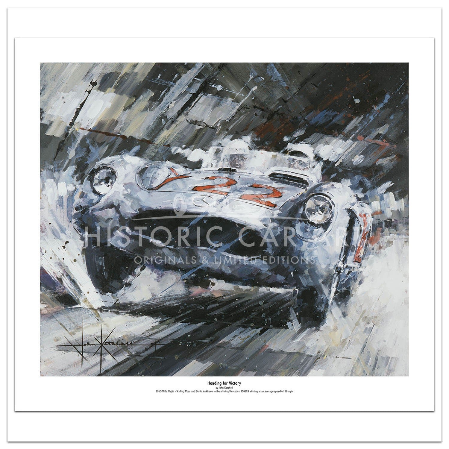 Heading for Victory | Stirling Moss | Mille Miglia 1955 | Mercedes-Benz | Print