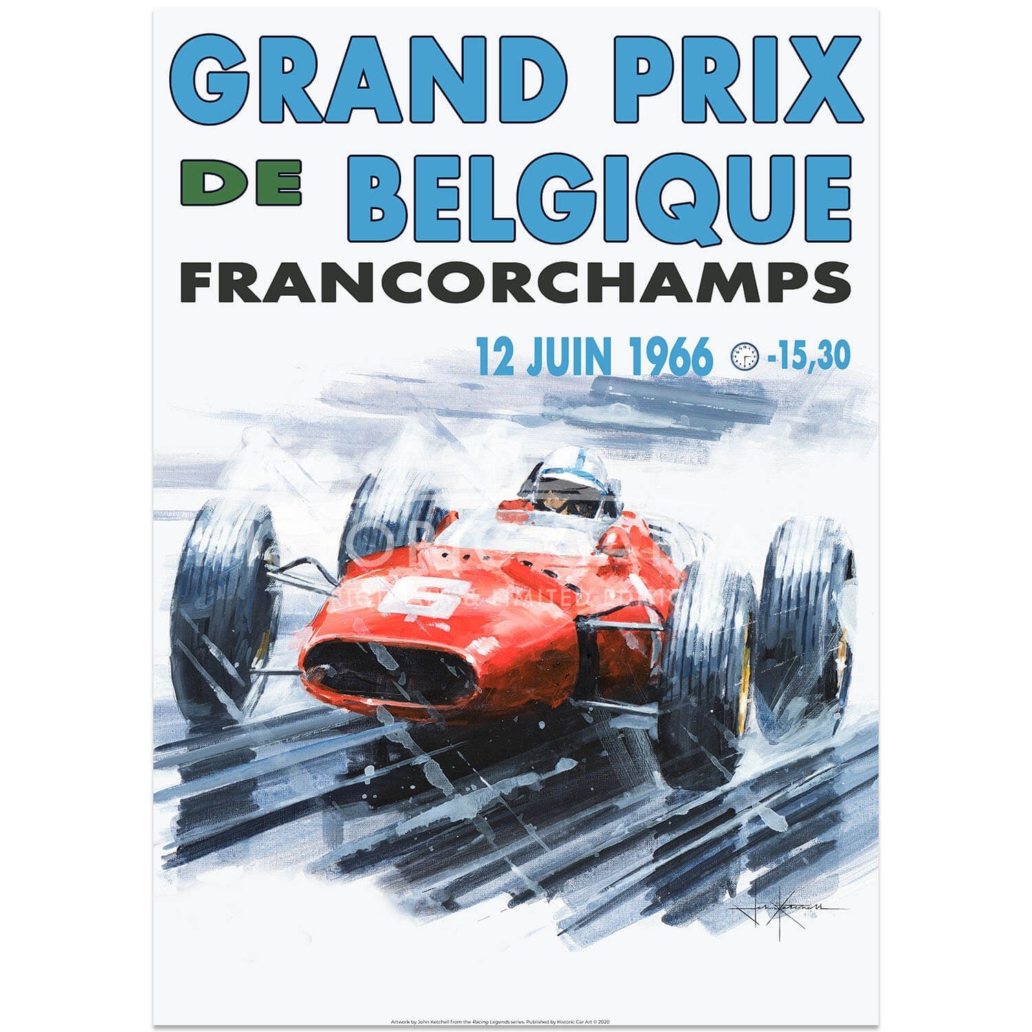 John Surtees & Ferrari | Belgian Grand Prix 1966 | Poster