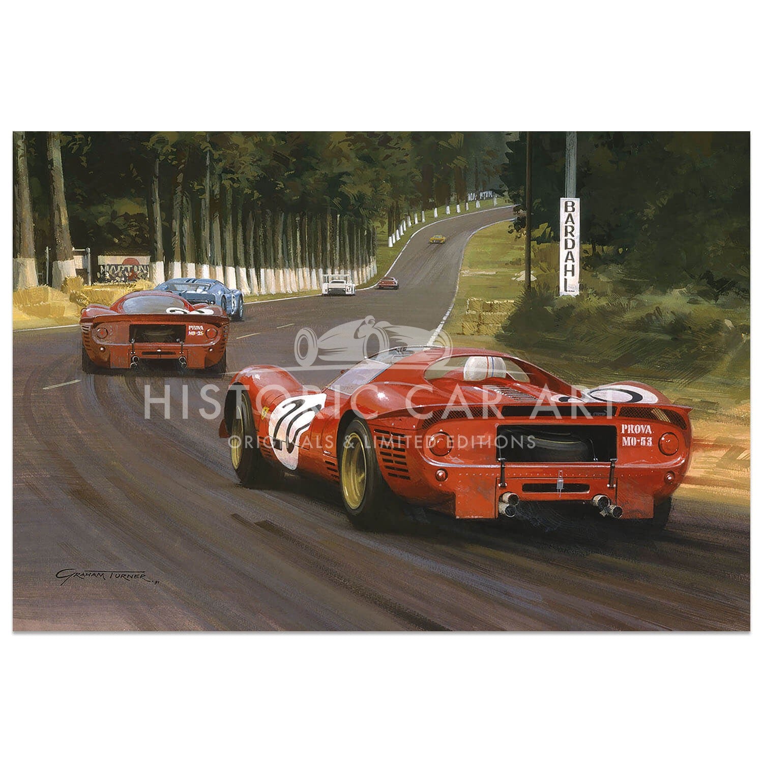 1967 Le Mans | Ferraris at Tertre Rouge | Ferrari P4 | Amon | Print