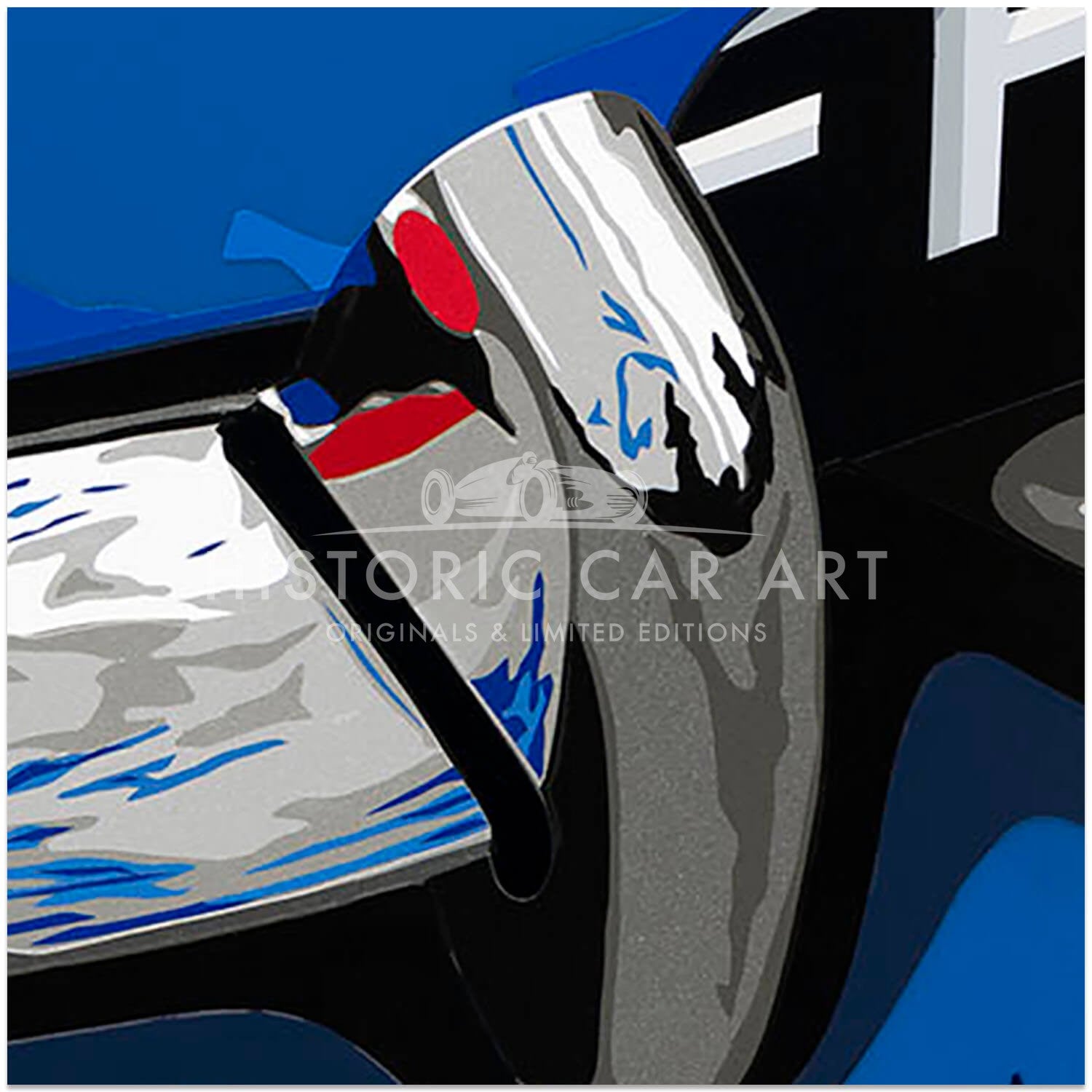 SPEED ICONS: Jaguar E-Type | Blue-Type | Original Art