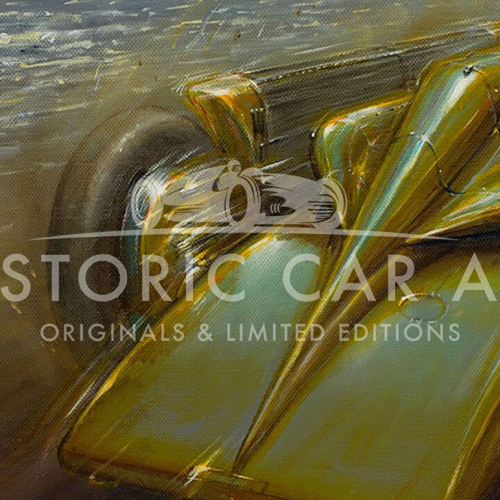 Paul DOVE Henry Segrave 1929 Golden Arrow Daytona Beach Art