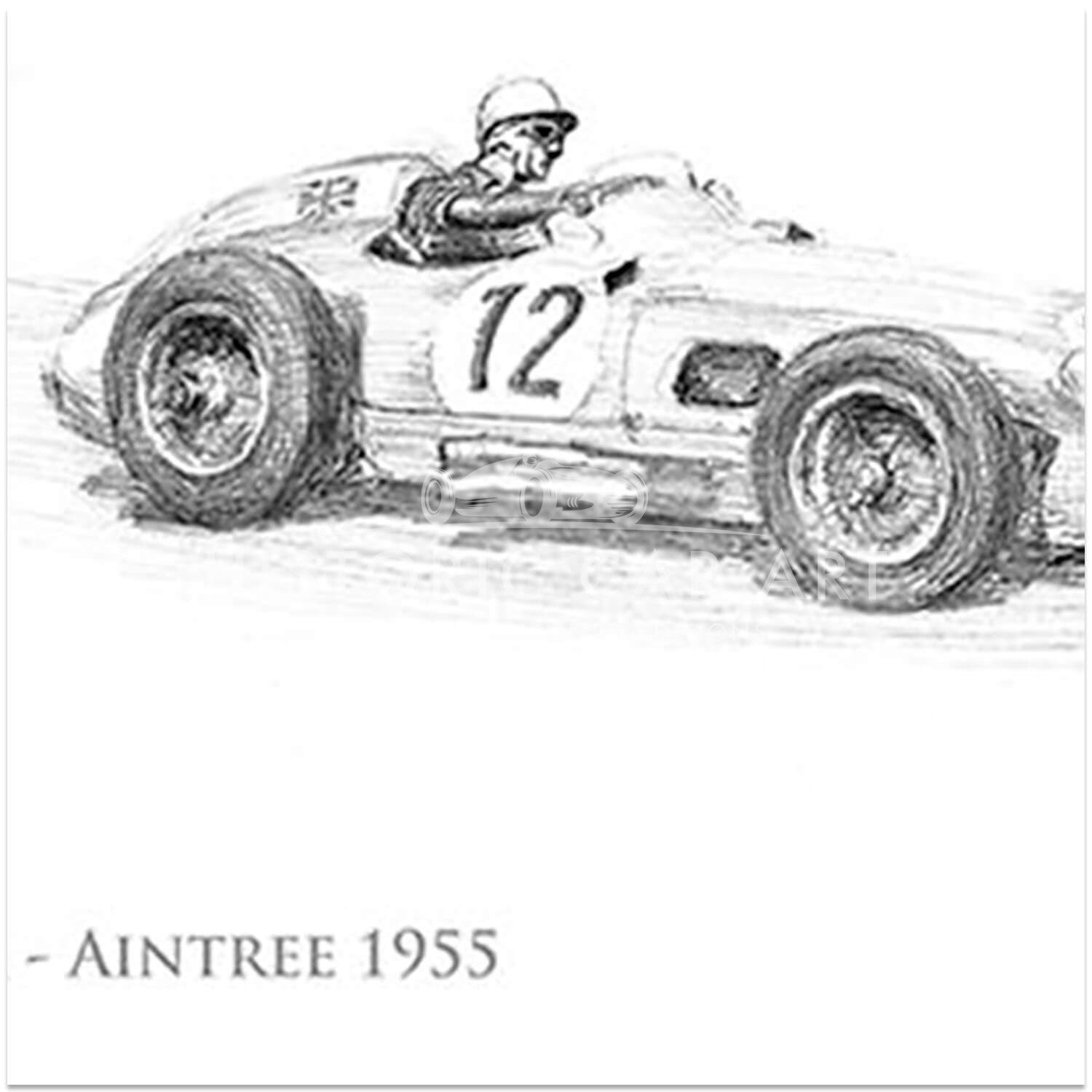 Stirling Moss British Grand Prix 1955 - Print