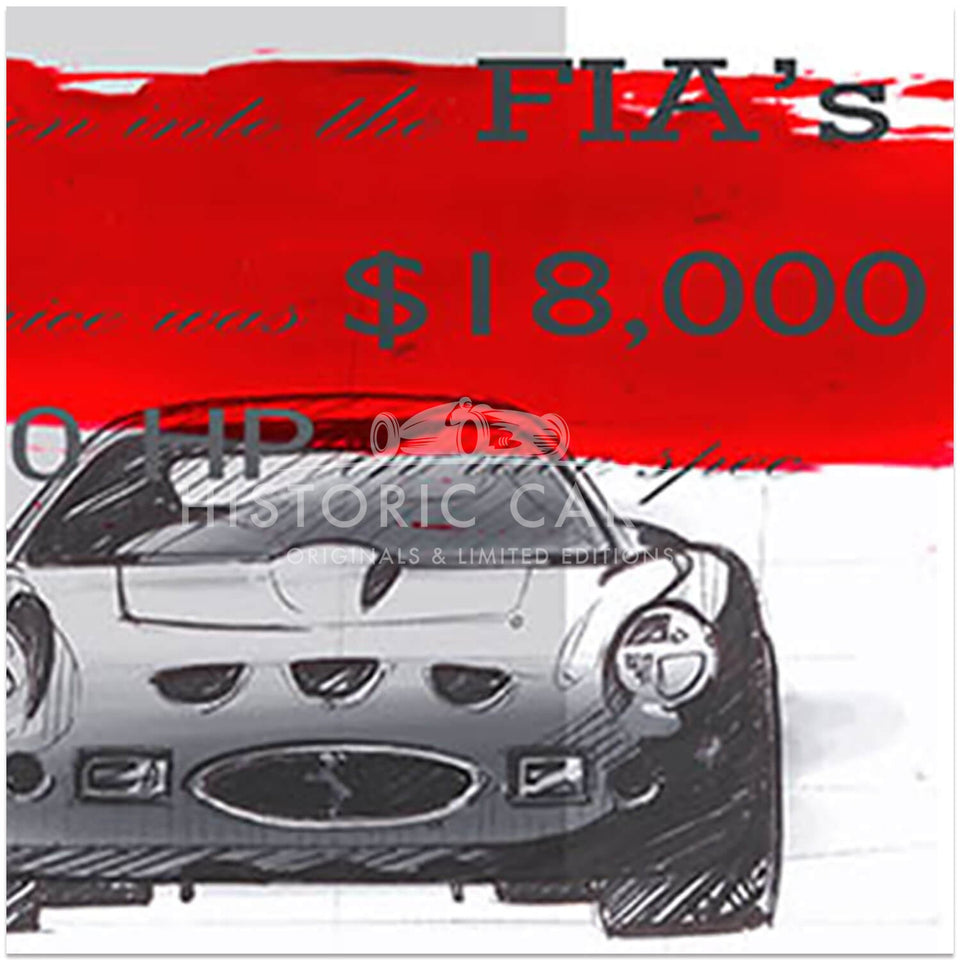Julian THOMSON Ferrari 250 GTO Designer Notes Print Historic Car Art