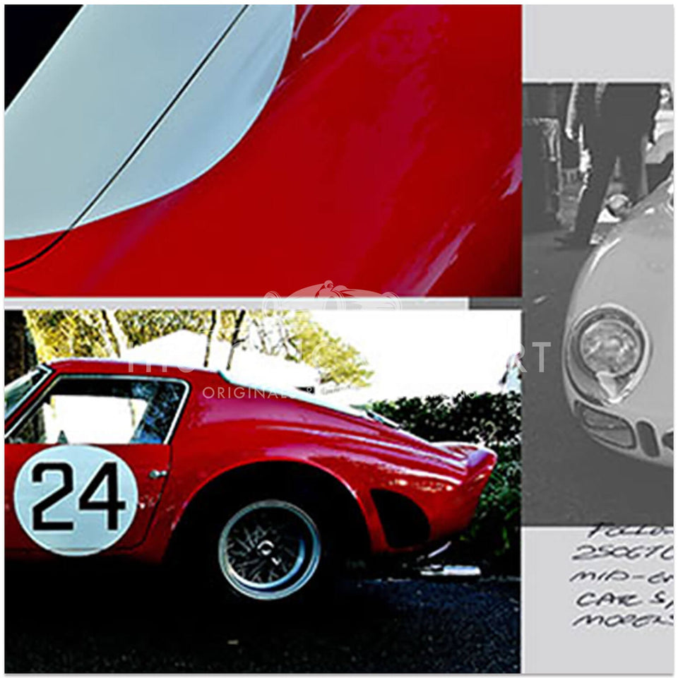 Julian THOMSON Ferrari 250 GTO Designer Notes Print Historic Car Art