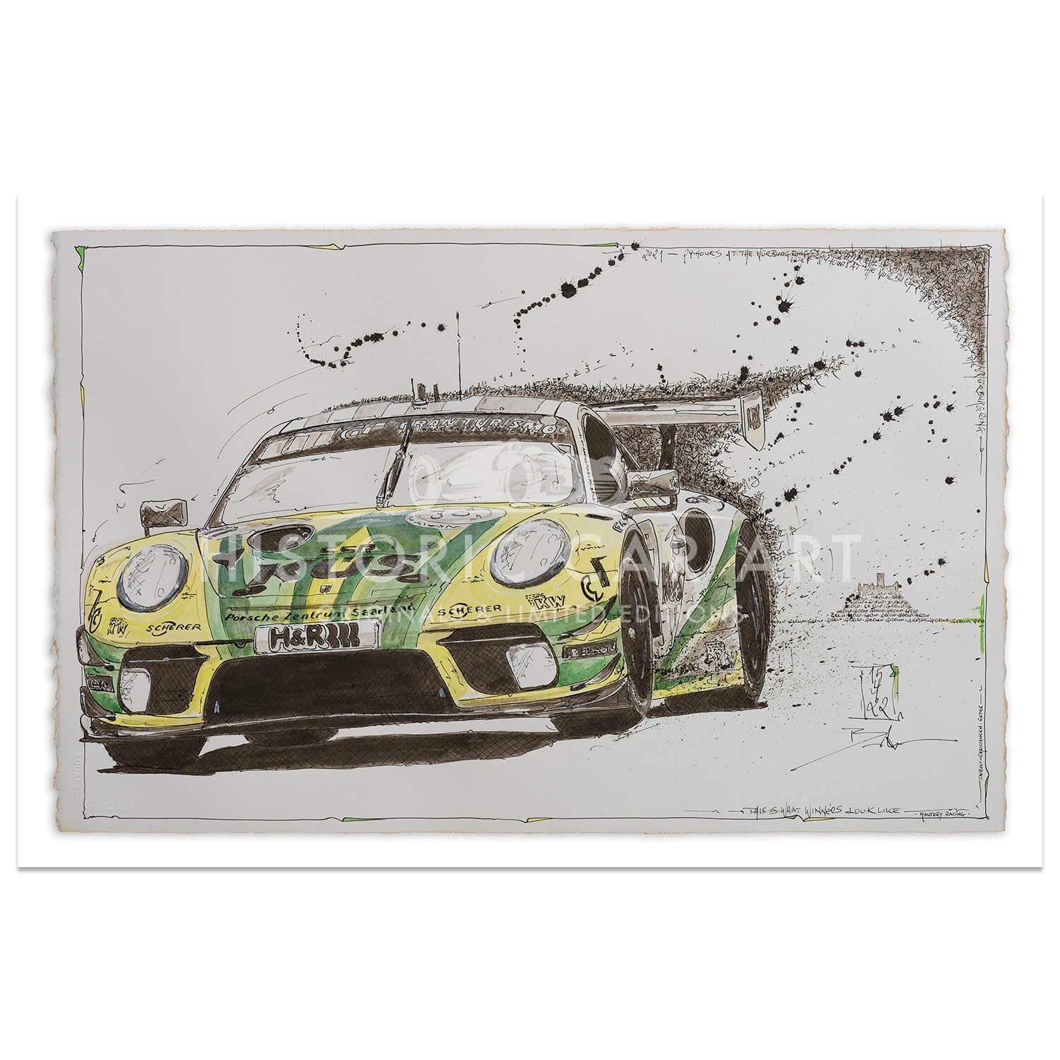 Grello - That's what Winners look like | Porsche 911 GT3R | Art Print