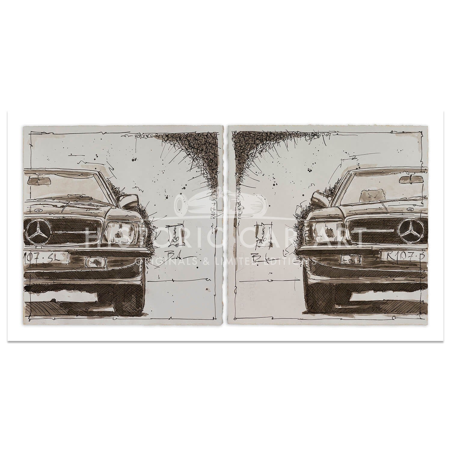 Mercedes Benz R107SL | Double | Art Print