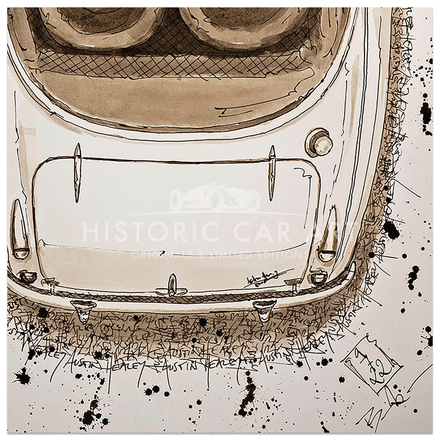Austin Healey 3000 2+2 | Top View | Art Print