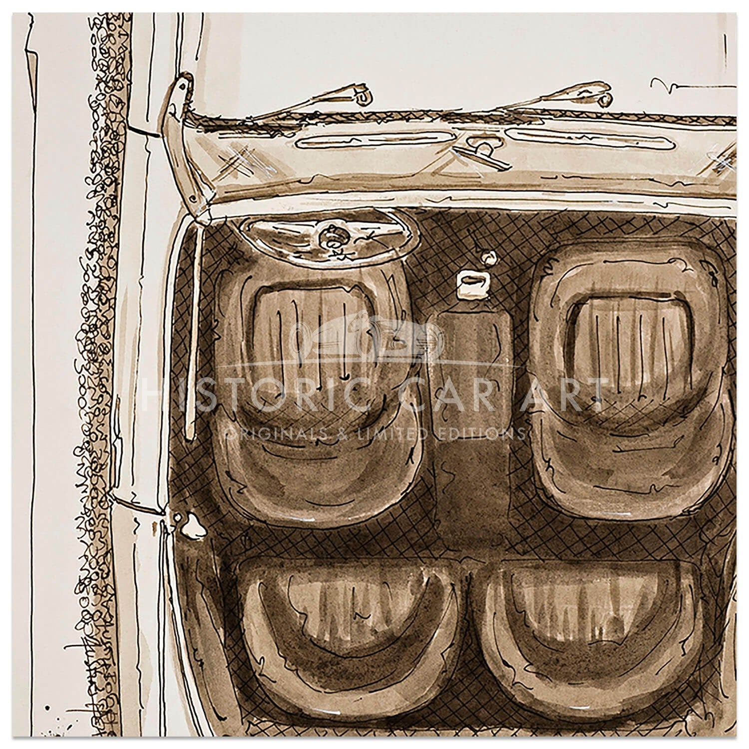 Austin Healey 3000 2+2 | Top View | Art Print