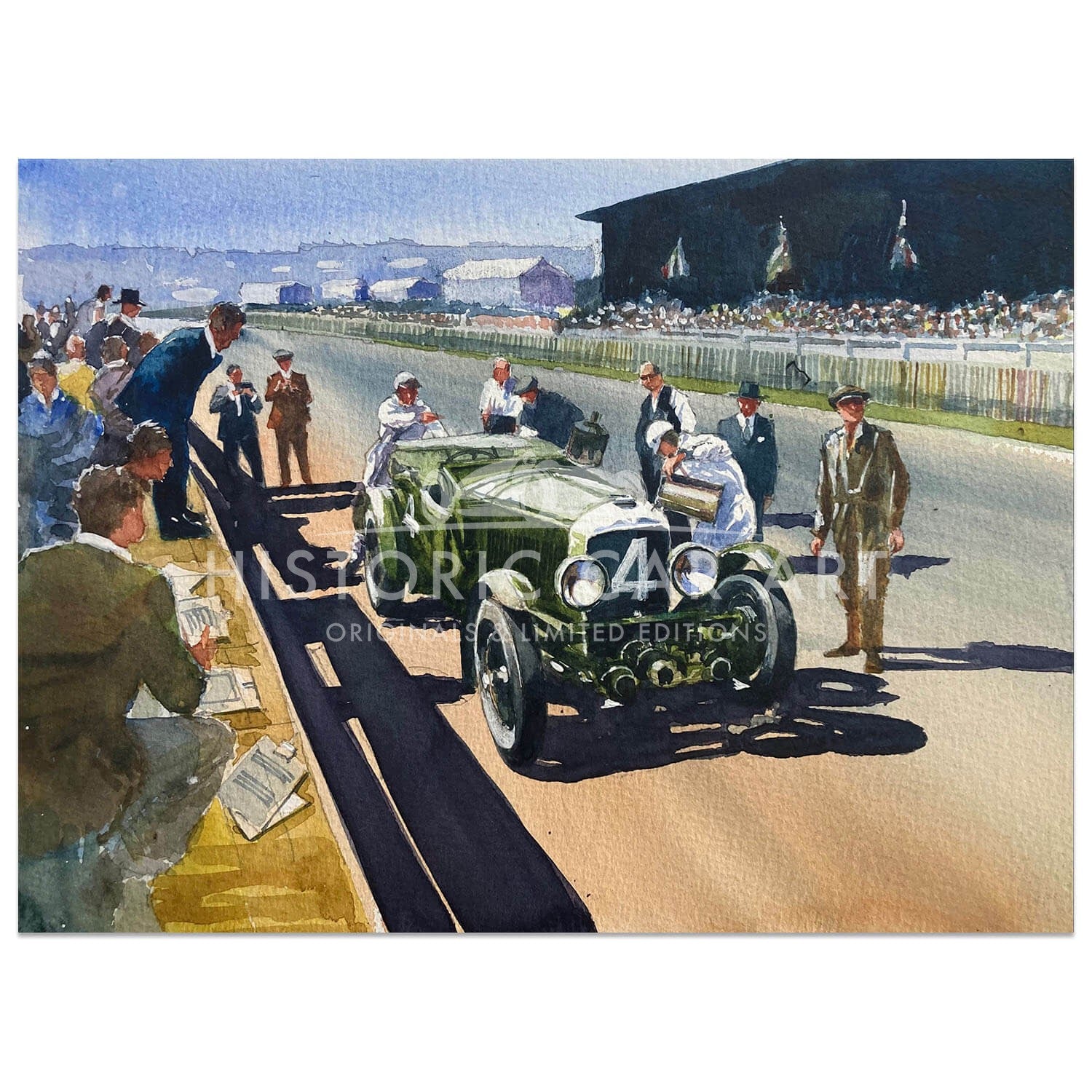 Bentley in the Pits | Le Mans | 1930 | Artwork