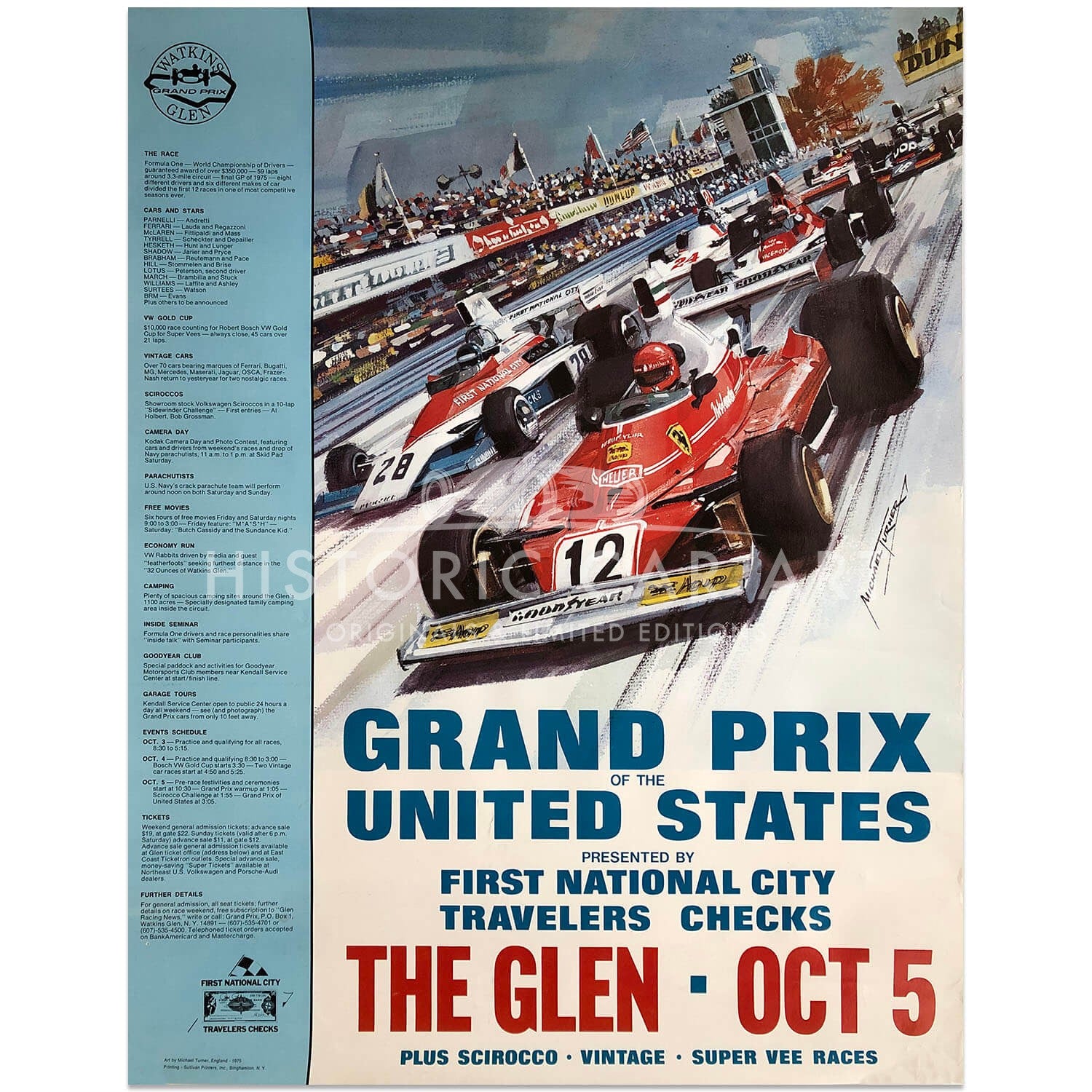 USA | US Grand Prix 1975 - Watkins Glen Original Poster