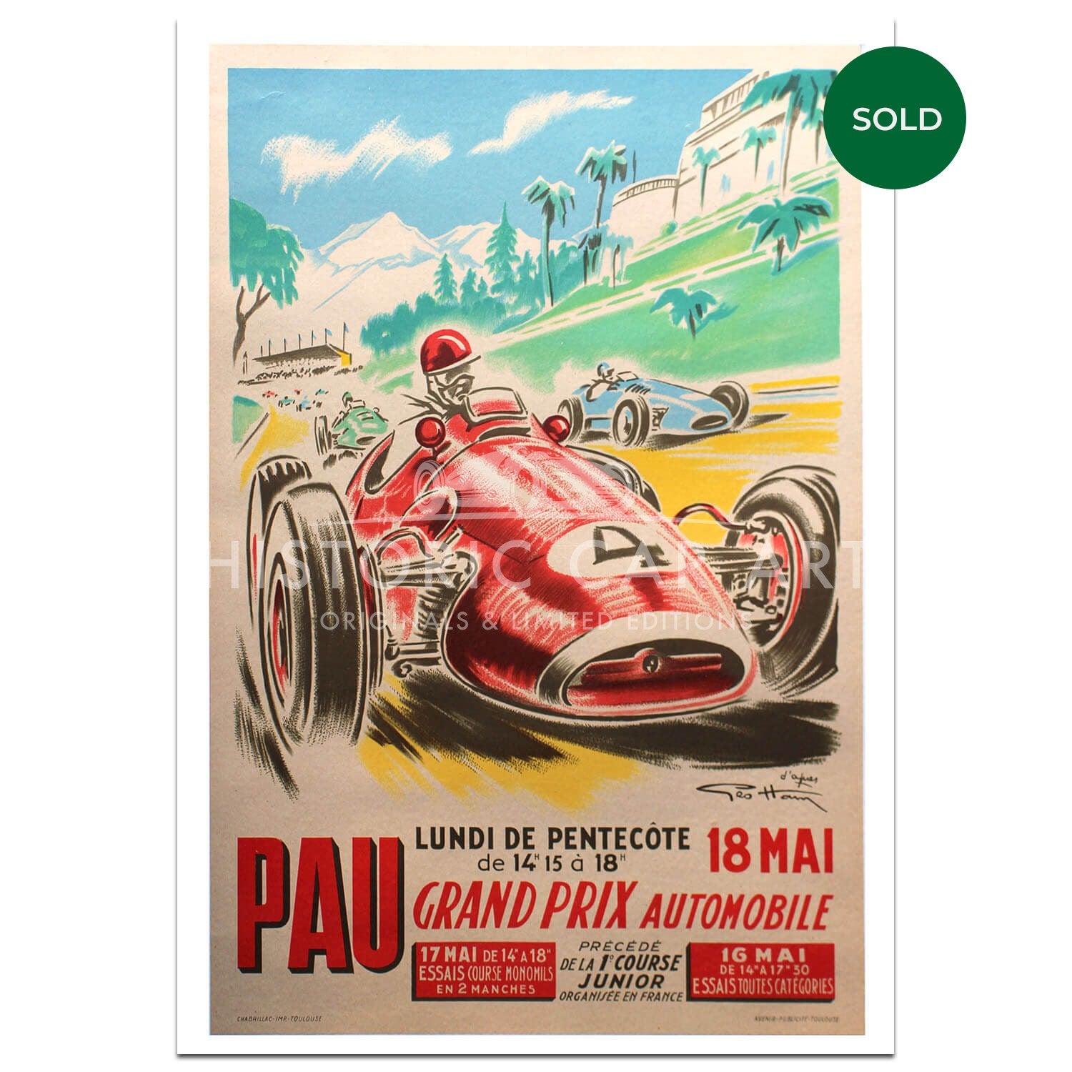 French | Grand Prix Automobile Pau 1953 Poster