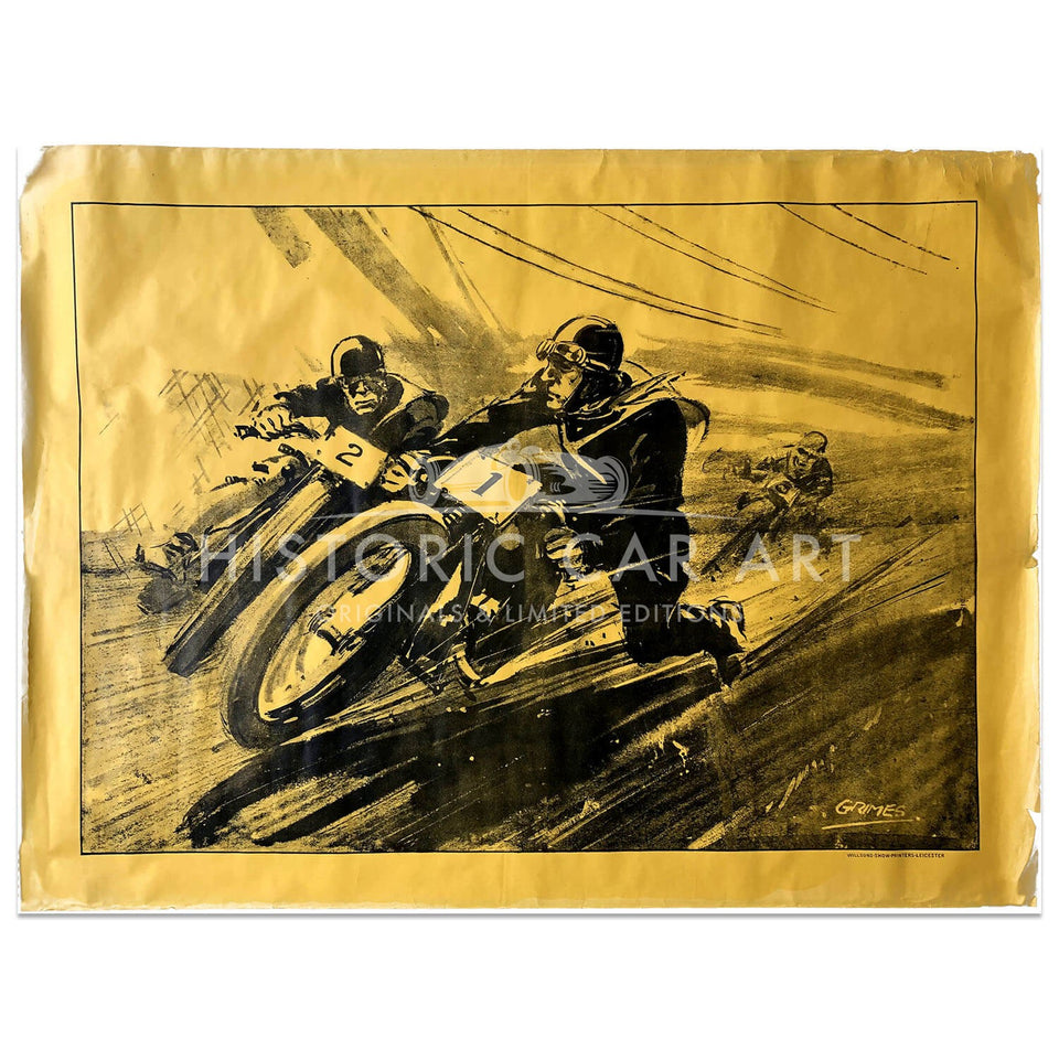 Unknown Artist -British | 1920s Motorcycle Race Billboard Original ...
