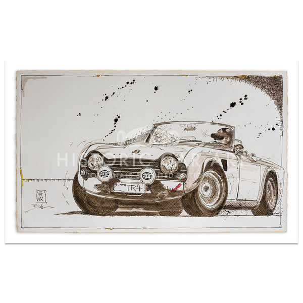 Dirk BECKER -Triumph TR4 | Art Print – Historic Car Art