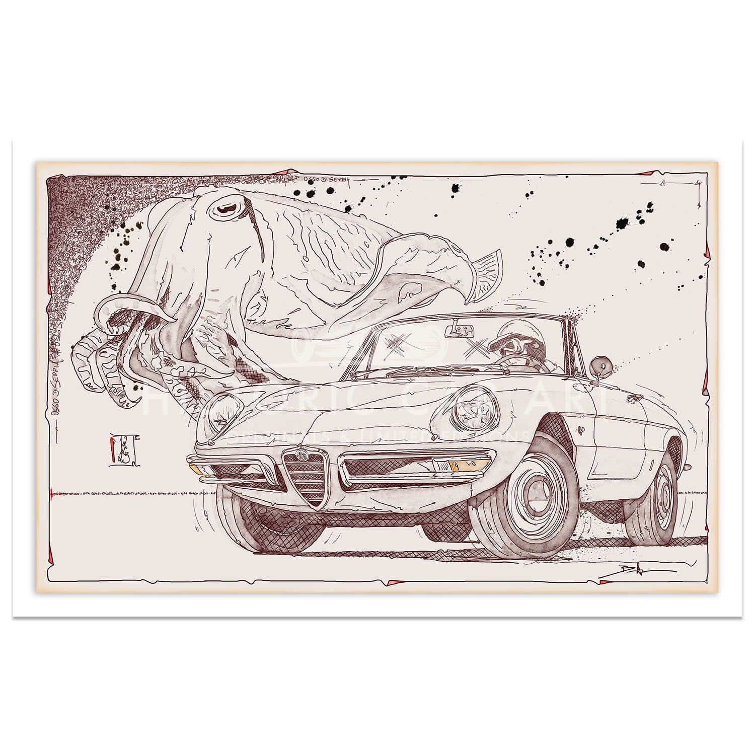 Alfa Romeo Spider Duetto | Osso-Di-Seppia | Art Print
