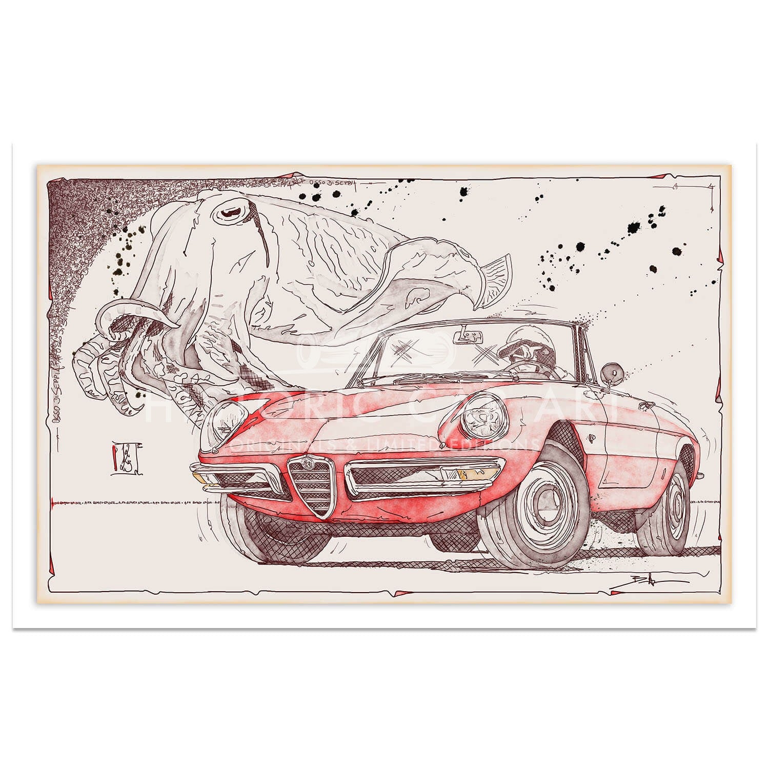 Alfa Romeo Spider Duetto | Osso-Di-Seppia | Art Print
