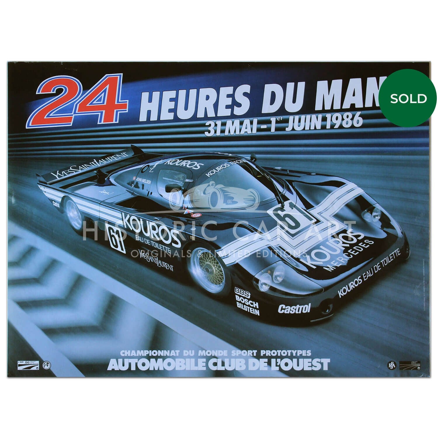 French | Le Mans 24 hours 1986 Original Poster