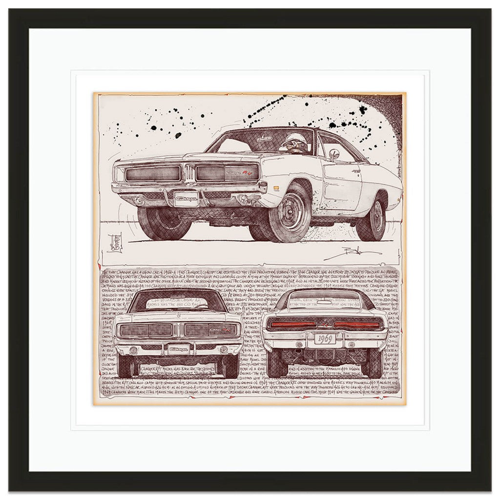 Dodge Charger | 1969 | Driver | Triple View | Art Print