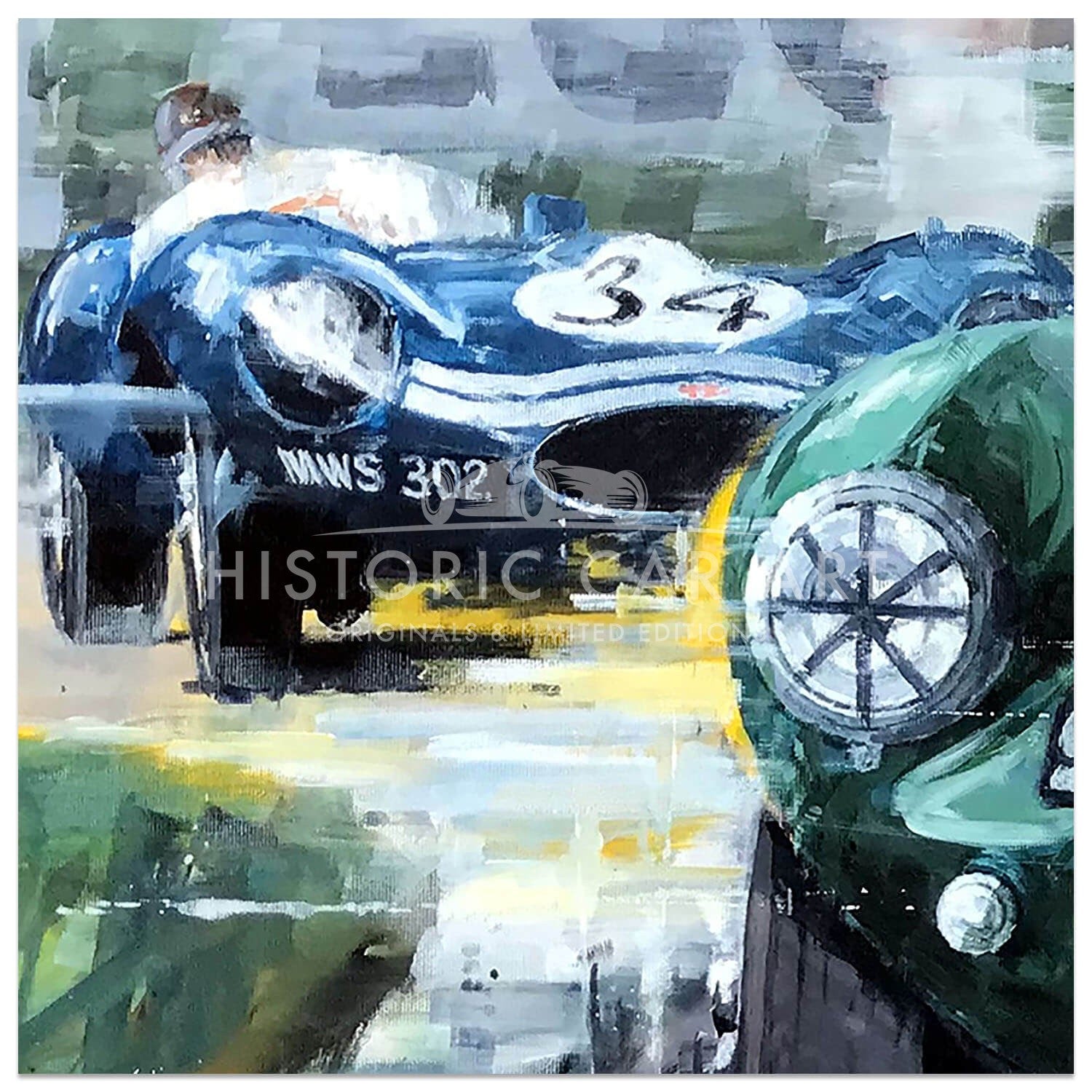 Aston Action | Aston Martin DB3S | Roy Salvador | 1956 Aintree 200 | Artwork