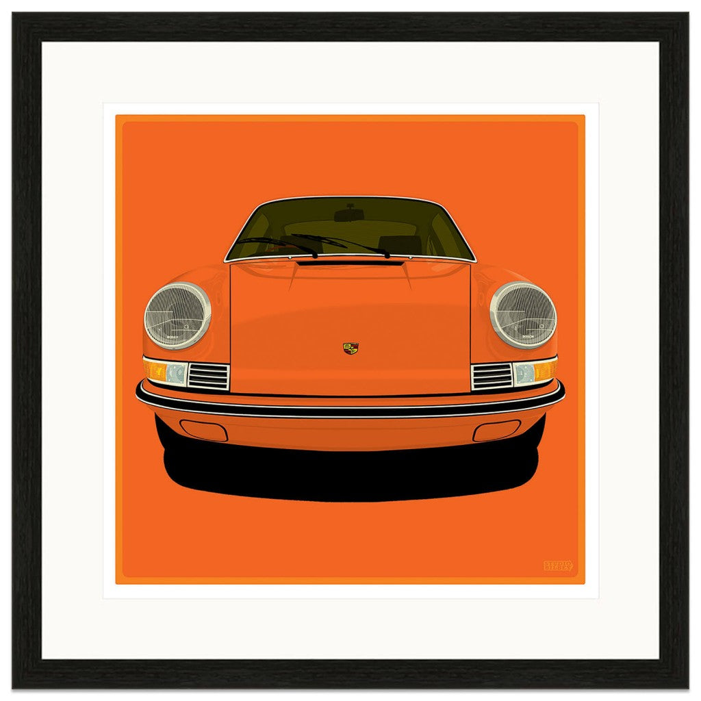 Porsche 911 Front | Tangerine | Art Print