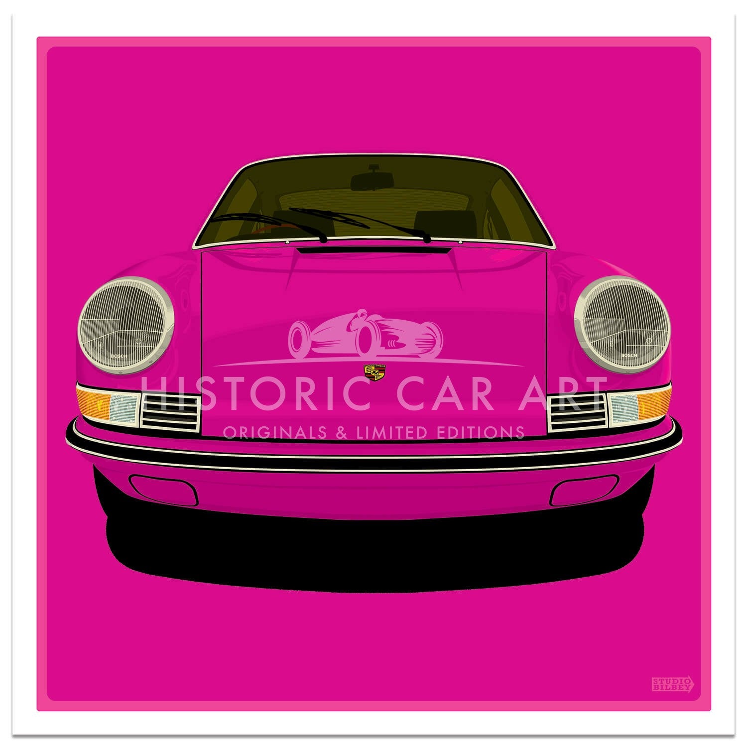 Porsche 911 Front | Panama Pink | Art Print