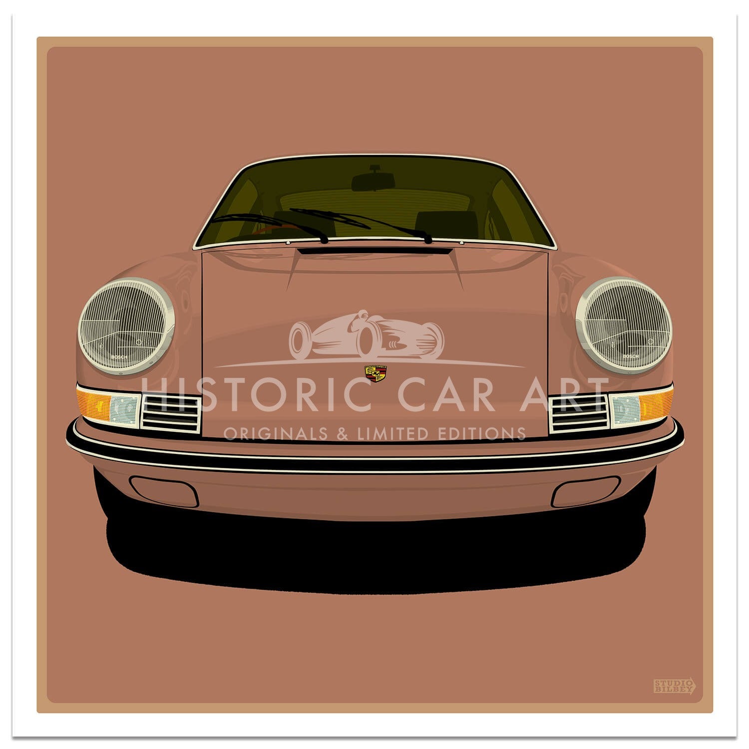 Porsche 911 Front | Cafe Creme | Art Print