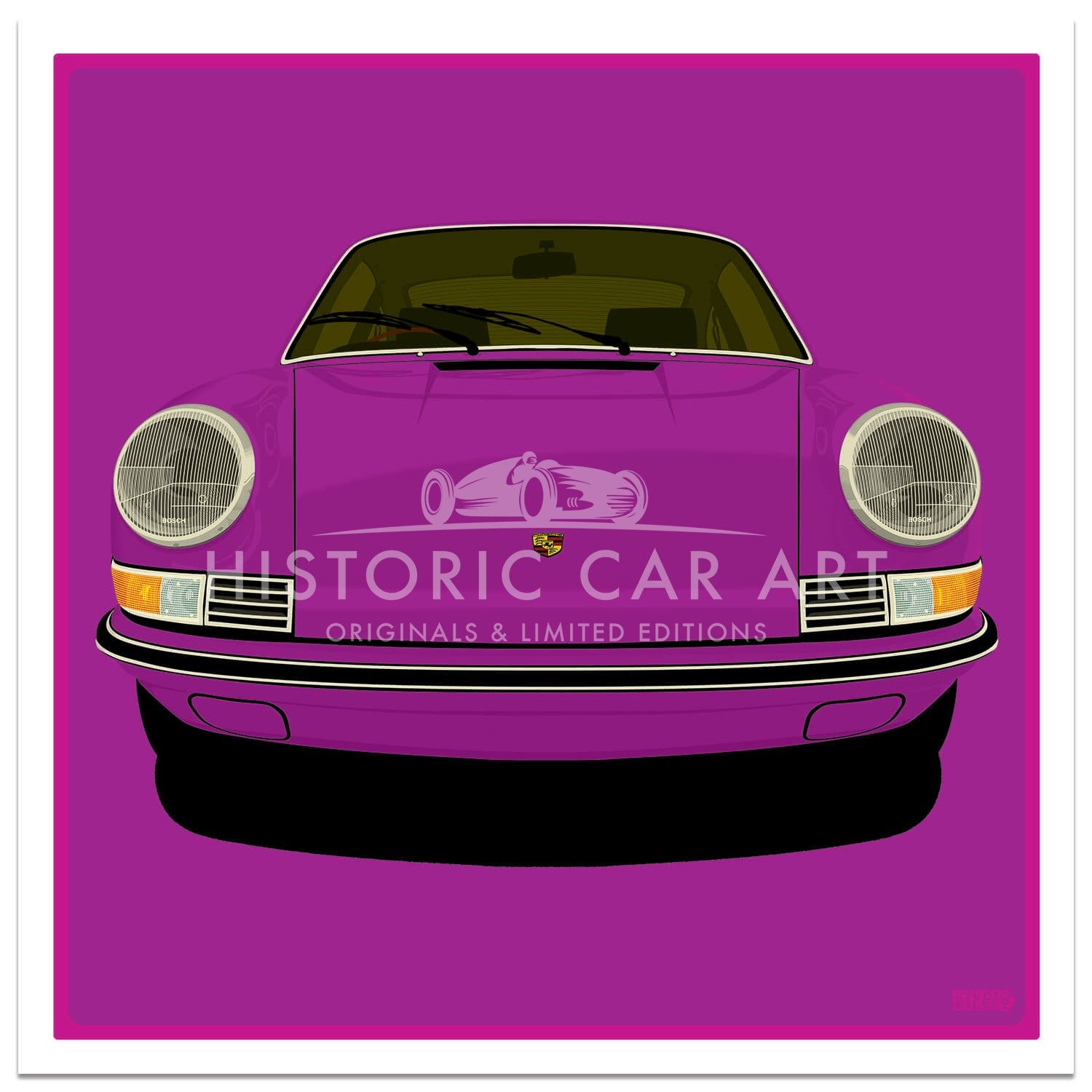 Bilbey Studio BILBEY -Porsche 911 Front | Munsell Purple | Art Print ...