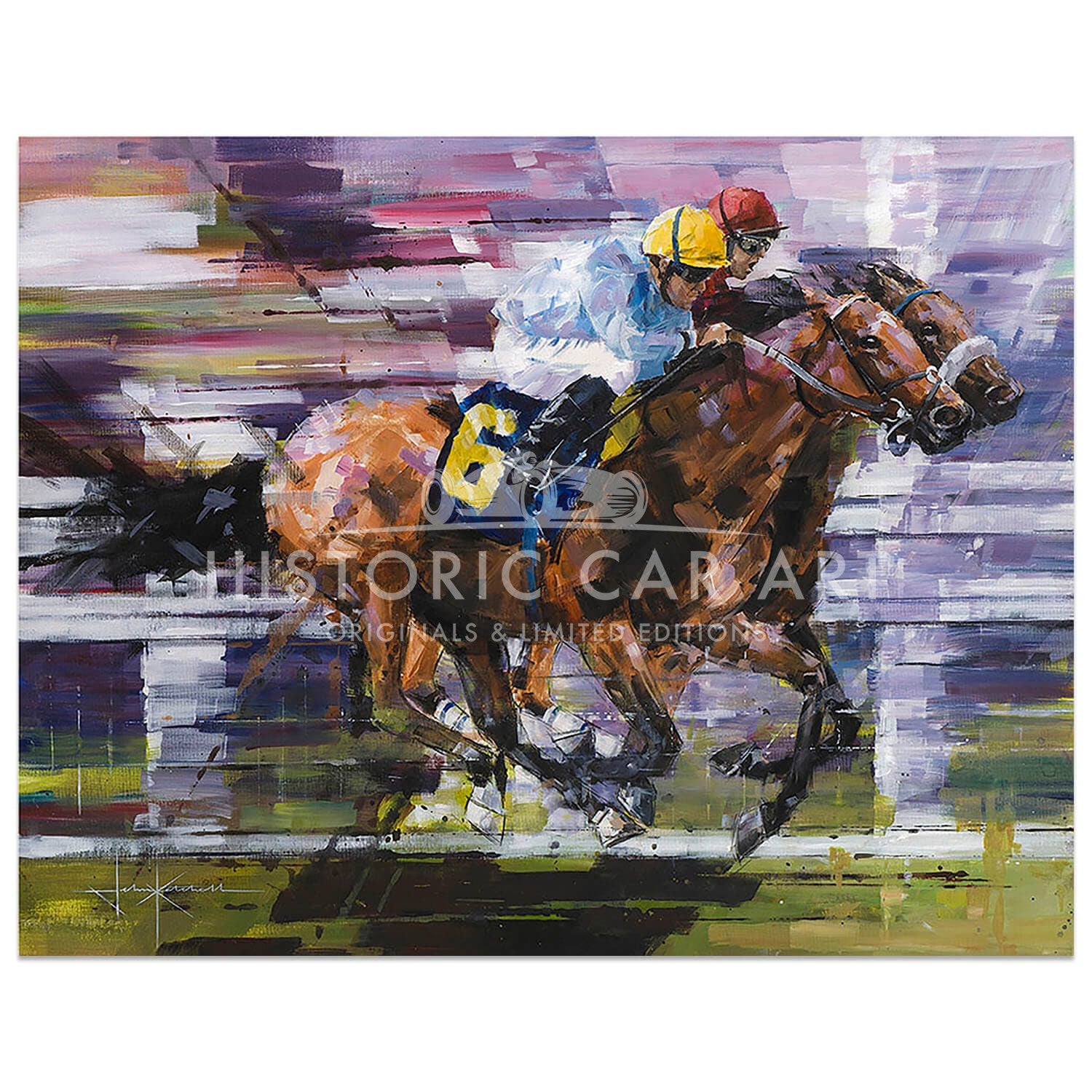 Neck and Neck | Horse Racing | Art Print