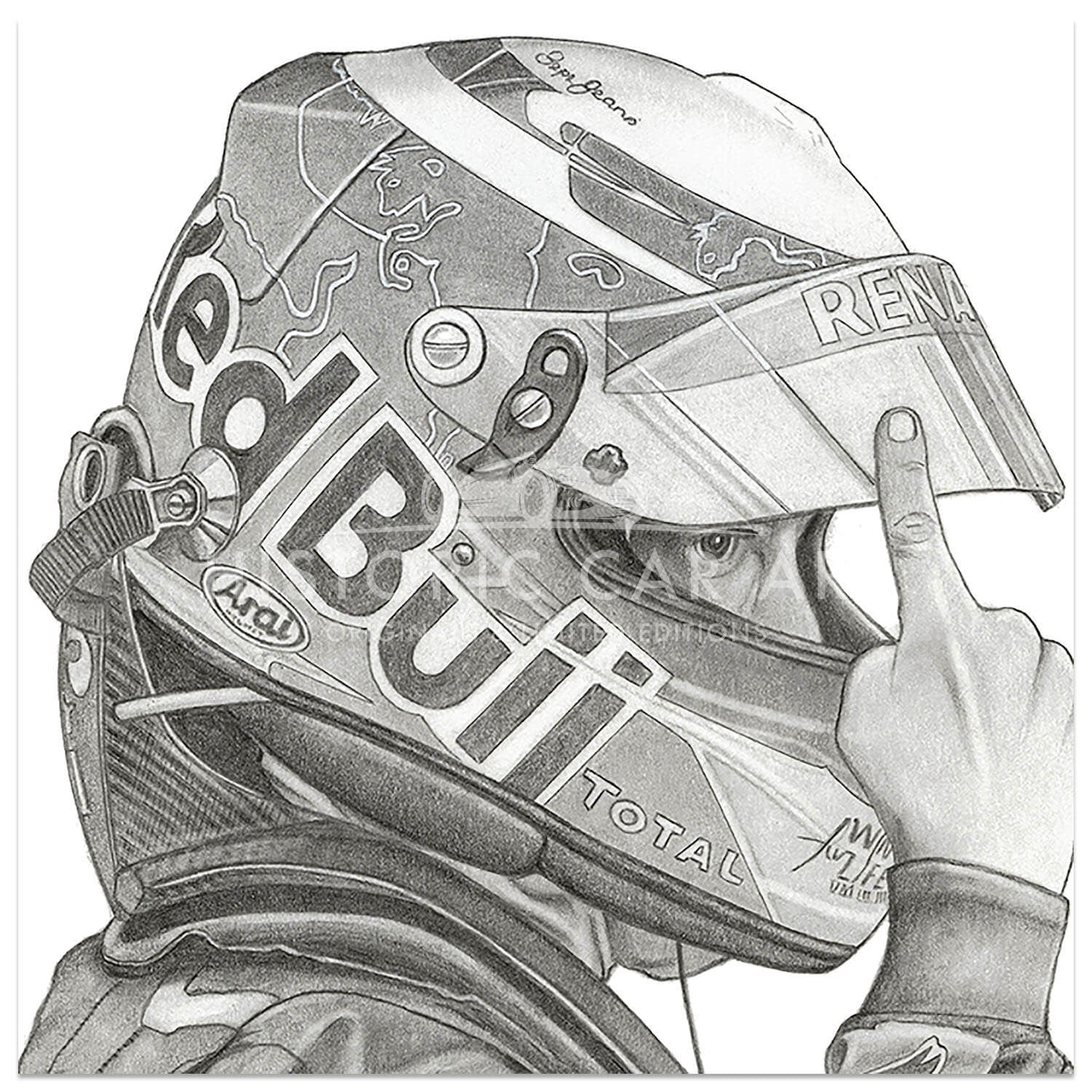 Vettel Drawing Sebastian Vettel – Historic Car Art