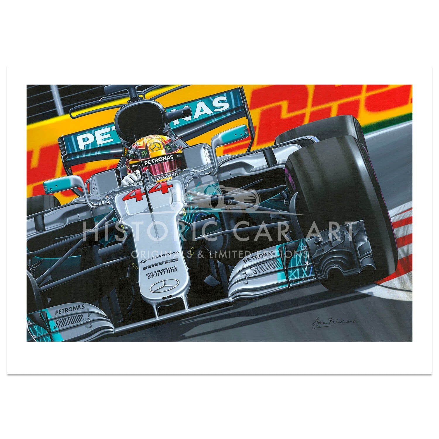 Lewis Lionheart | Lewis Hamilton | Mercedes W08 | Formula 1 | Art Print