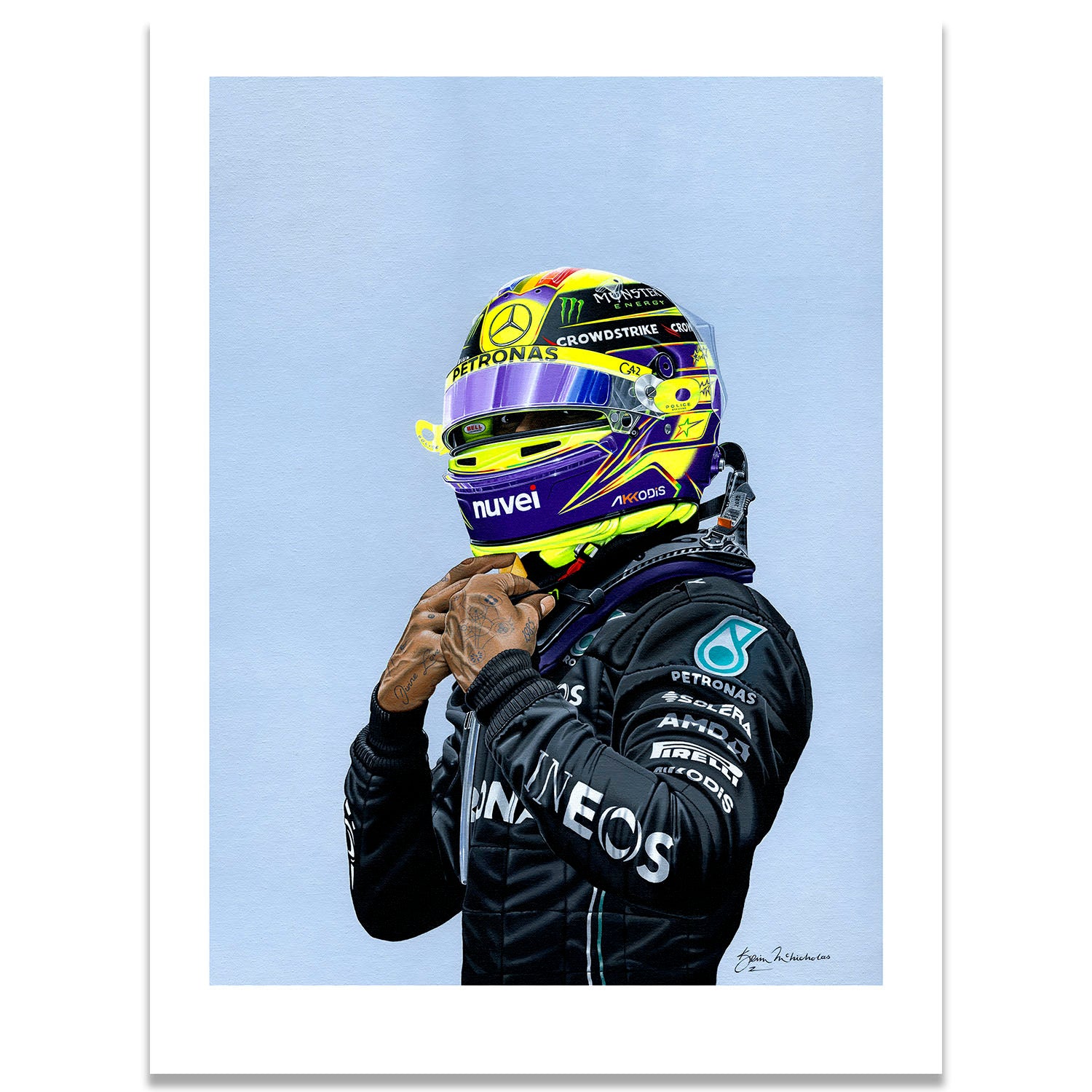 Gladiator | Lewis Hamilton Portrait | AMG Mercedes-Benz F1 | Art Print