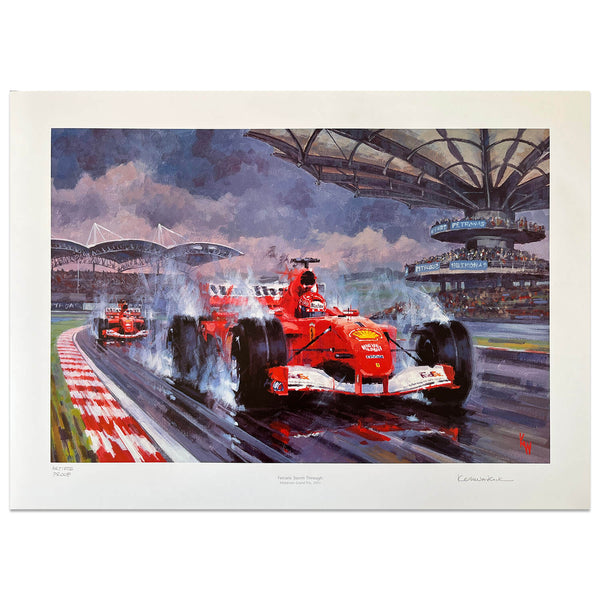 シューマッハ Long-awaited Victory  Ferrari 水彩画 KWP016-keith-woodcock-Ferraris